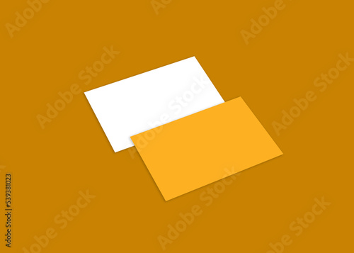 Orange and white business card mock-up