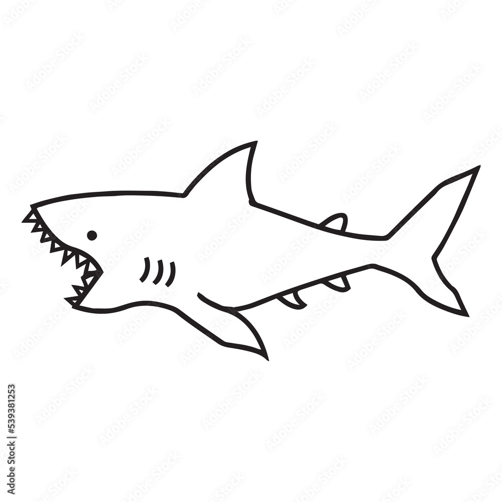 shark cartoon isolated on white shark cartoon isolated on white