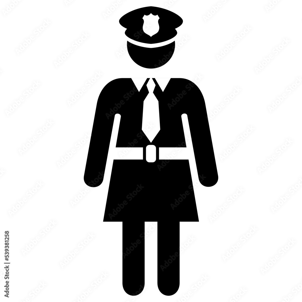 Policewoman icon. People and occupations pictogram, Flat design vector. Policewoman icon. People and occupations pictogram, Flat design vector.