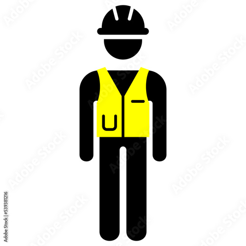 Workman and work jacket Icon. People and occupations pictogram, Flat design vector.