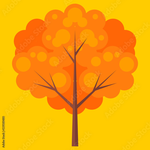 Flat tree illustration element. Minimalistic design of tree. Fit for modern flat design element. Vector eps 10. © Arlian