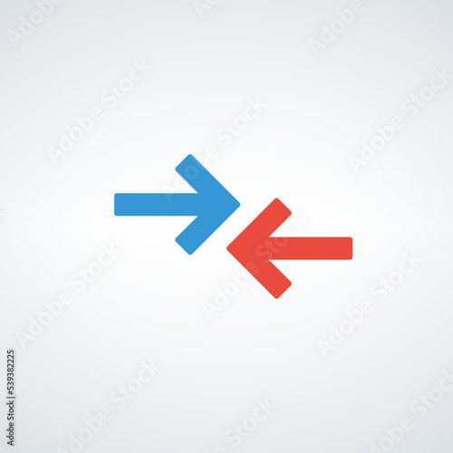 Two arrows in opposite dire...