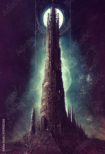 Fényképezés Tower from another world; 3d render