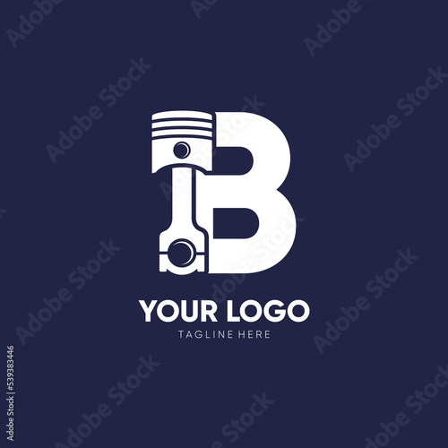 Letter B Piston Logo Design Vector Icon Graphic Illustration