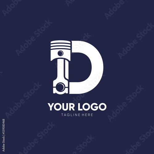 Letter D Piston Logo Design Vector Icon Graphic Illustration