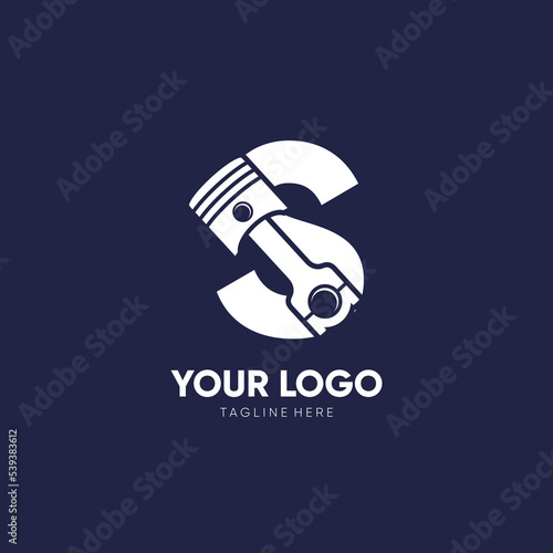Letter S Piston Logo Design Vector Icon Graphic Illustration