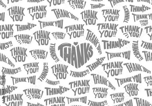 thanks thank you doodle lettering hand drawing seamless pattern doodle background