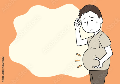 お腹の肉を気にする男性