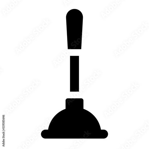 Plunger Tool Glyph Icon Vector
