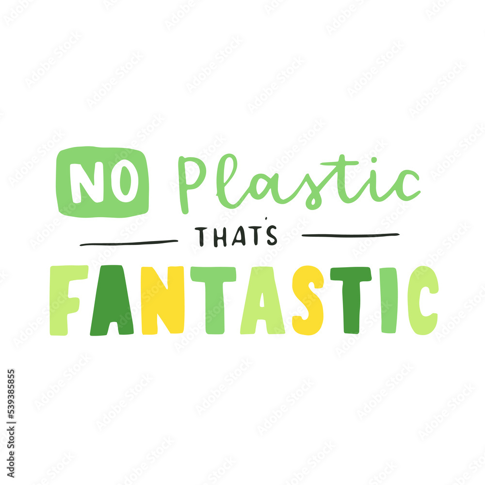 Vector hand drawn lettering. Plastic Free Future for shopping, storage. Flat style illustration for eco store, organic food shop, local market banner, vegan site Vector hand drawn lettering. Plastic Free Future for shopping, storage. Flat style illustration for eco store, organic food shop, local market banner, vegan site