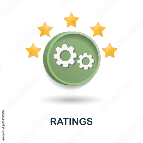 Ratings icon. 3d illustration from customer support collection. Creative Ratings 3d icon for web design, templates, infographics and more