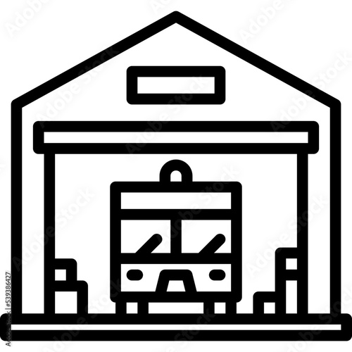 Fire station outline icon