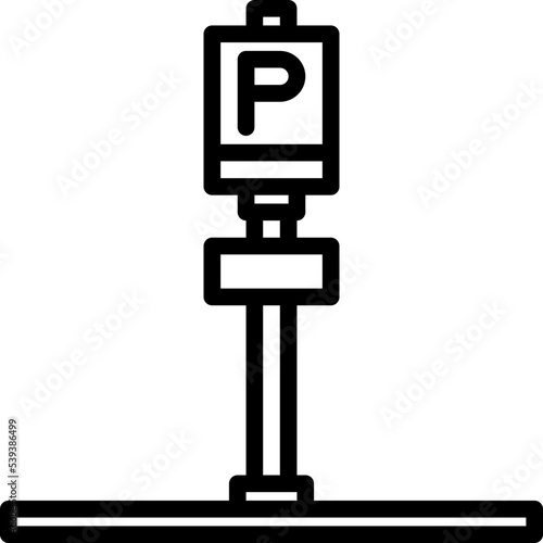Parking outline icon