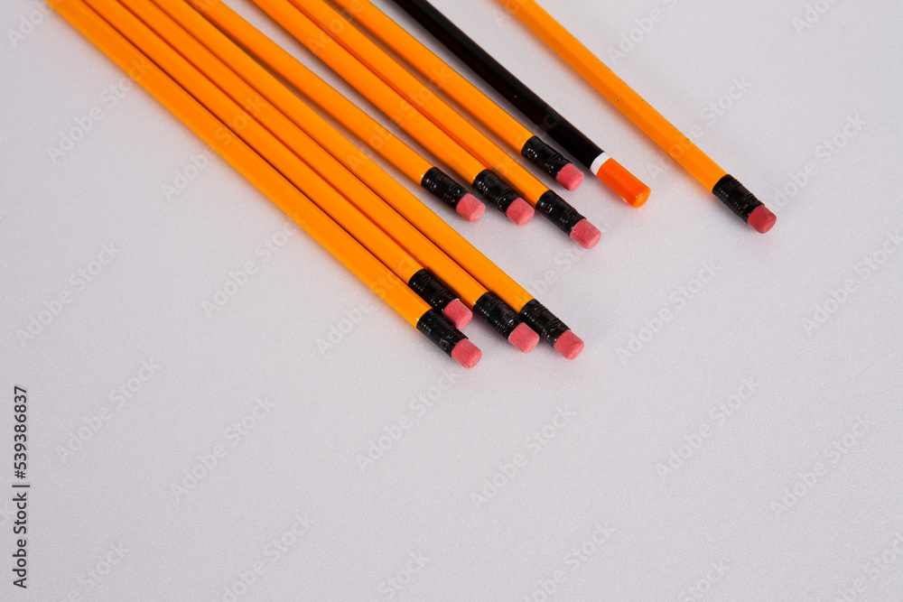 Pencils and school supplies are isolated on a white background. Pencils and school supplies are isolated on a white background.