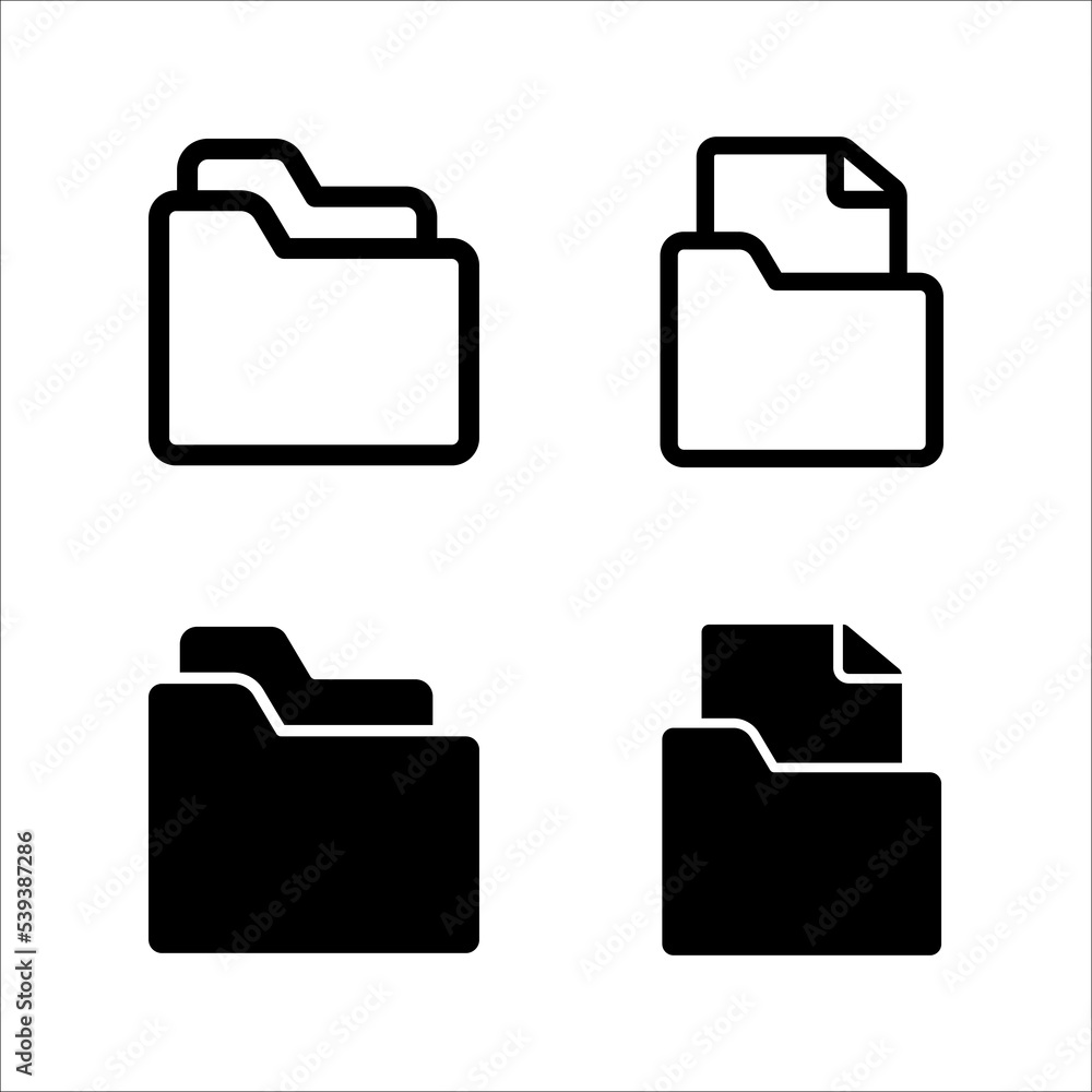 folder icon vector design element, on white background. folder icon vector design element, on white background.