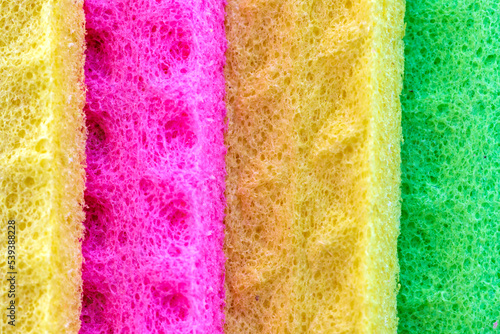 Colorful sponges. Close up. Sponge texture background