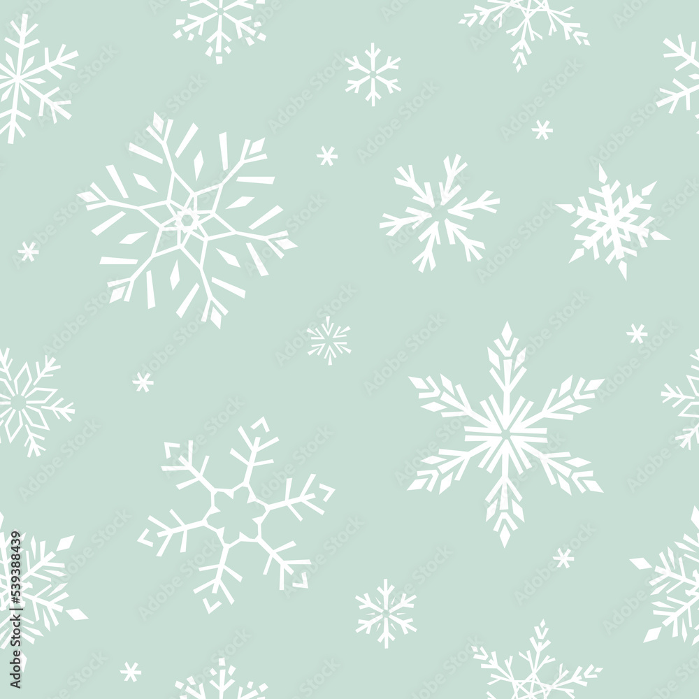 Seamless vector pattern with snowflakes. Mint drawn illustration background. For fabrics, wrapping paper, wallpapers. Seamless vector pattern with snowflakes. Mint drawn illustration background. For fabrics, wrapping paper, wallpapers.