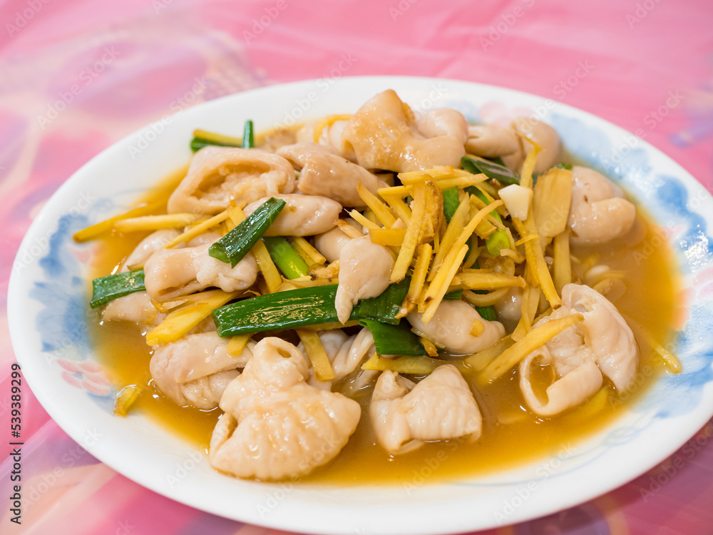 Fried large intestine with shredded ginger Fried large intestine with shredded ginger