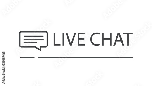 Live chat contact button icon lint art outline stroke element design with bubble speech image