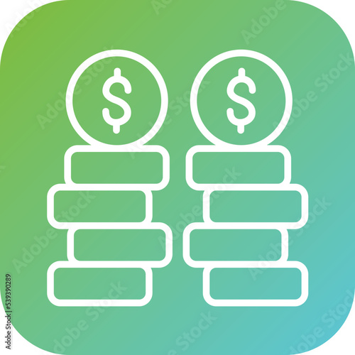 Stack Of Coins Icon Style