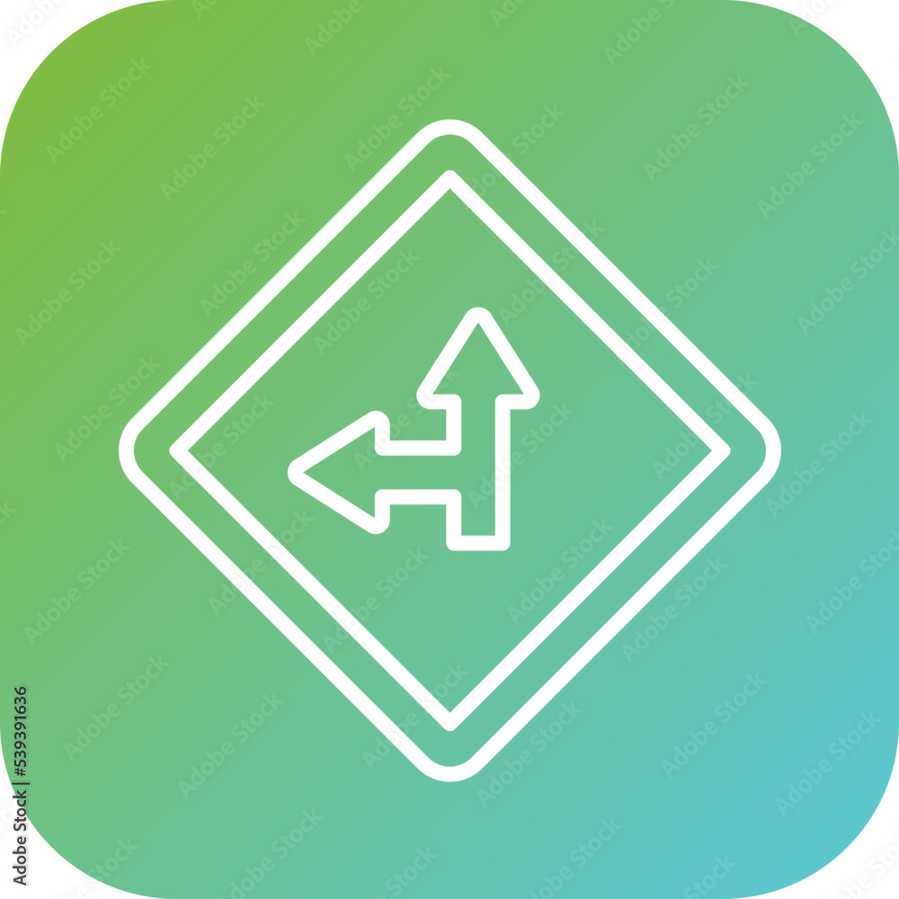 Side Road Left Icon Style Side Road Left Icon Style