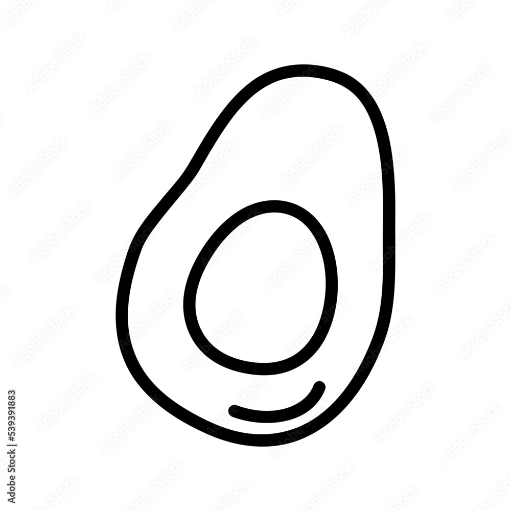 Avocado line icon. Linear avocado Icon. Icon for website and app. Flat design vector illustration of avocado on white background Avocado line icon. Linear avocado Icon. Icon for website and app. Flat design vector illustration of avocado on white background