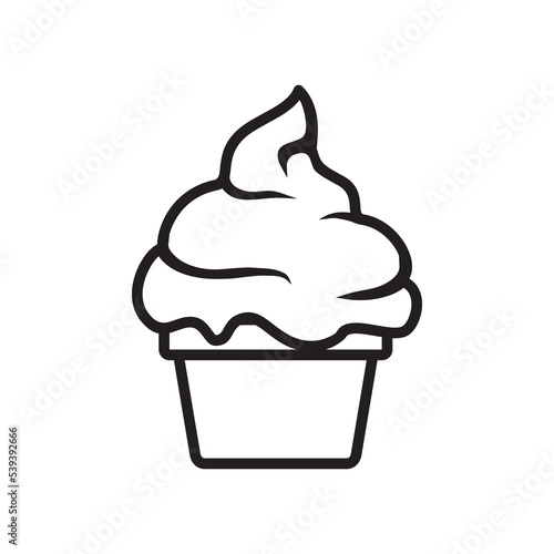 Ice cream. Ice cream cons. Ice cream sign. Ice cream icon line. Ice cream icon vector design illustration. Ice cream icon vector isolated on white background.