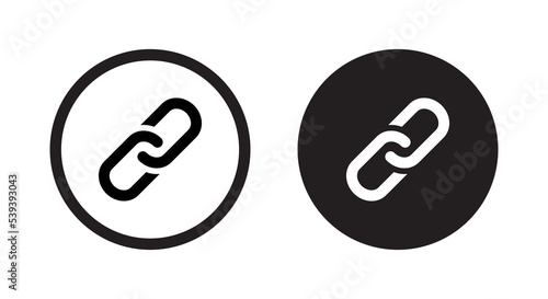 Chain, link icon vector isolated on circle background photo