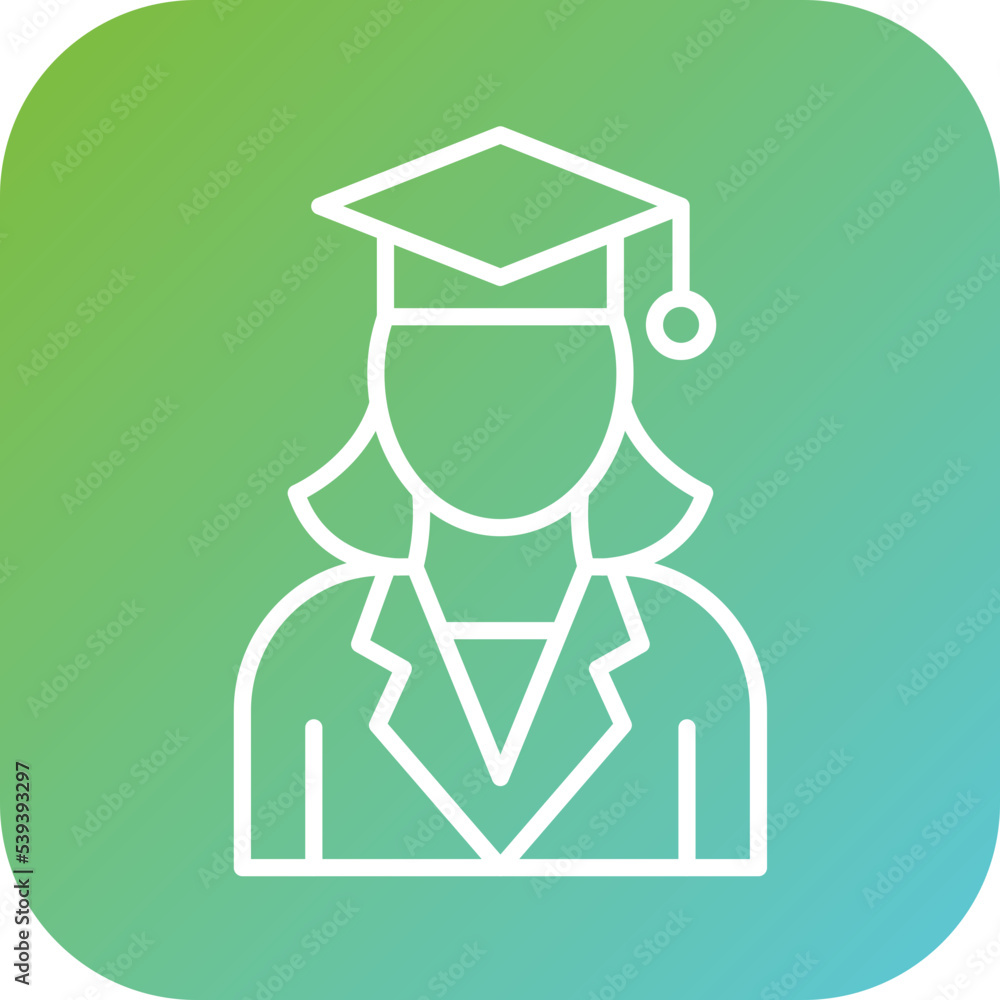 Female Graduate Icon Style Female Graduate Icon Style