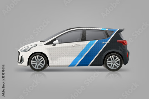 Company branding Car mockup editable vector tempalte. Abstract branding background on corporate Car. Branding vehicle mock-up