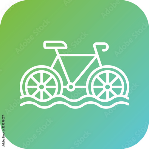 Water Tricycle Icon Style
