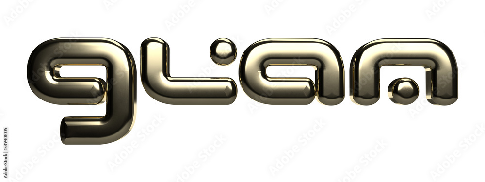 Isolated Gold Metallic Glam Logo for Elite Class Fashion Industry, 3D Caption for Advertising Campaign. Isolated Gold Metallic Glam Logo for Elite Class Fashion Industry, 3D Caption for Advertising Campaign.