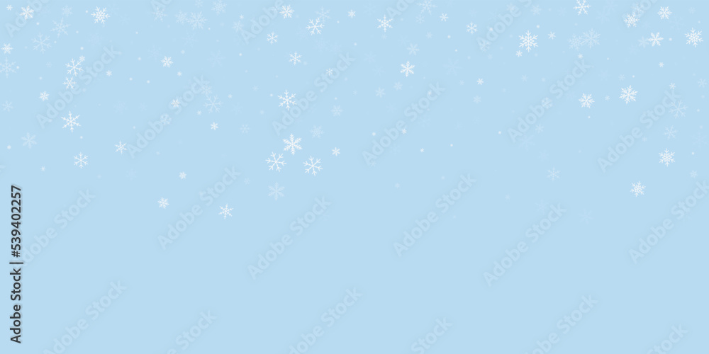 Falling snowflakes christmas background. Subtle