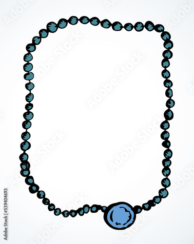 Antique beads. Vector drawing frame