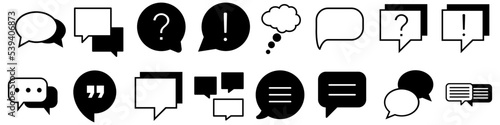 Set of Speech Bubble chat vector line icons. massage illustration sign collection. shat logo.