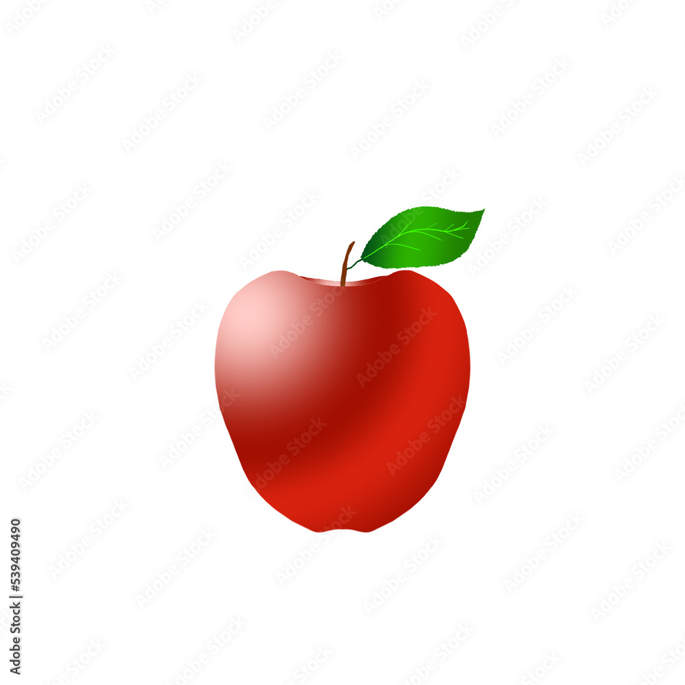 Fototapeta premium red apple with leaf