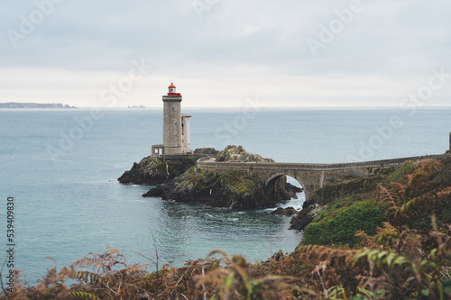 view of the Phare du petit minou in Plouzane, Brittany, France.
