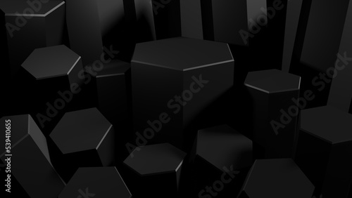 3D Geometry Black Shine Crystalize Background