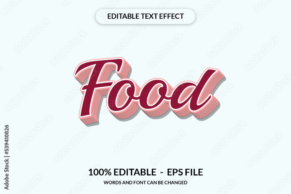 Editable text effect words and font can be changed