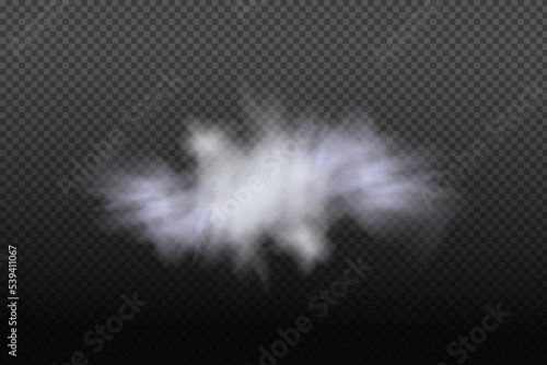 Smoke dust.White vector cloudiness ,fog or smoke on dark checkered background.Cloudy sky or smog over the city.Vector illustration.