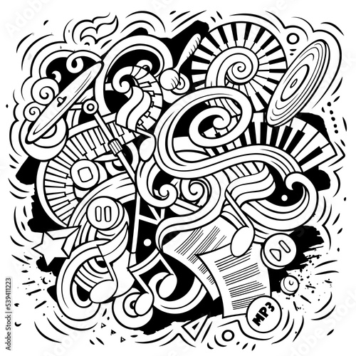 Music cartoon vector illustration