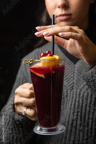 warm alcoholic cocktail based on wine and spices 