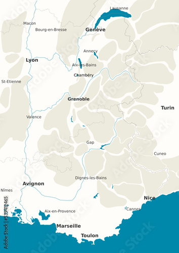 Fond de carte thématique des Alpes sans routes