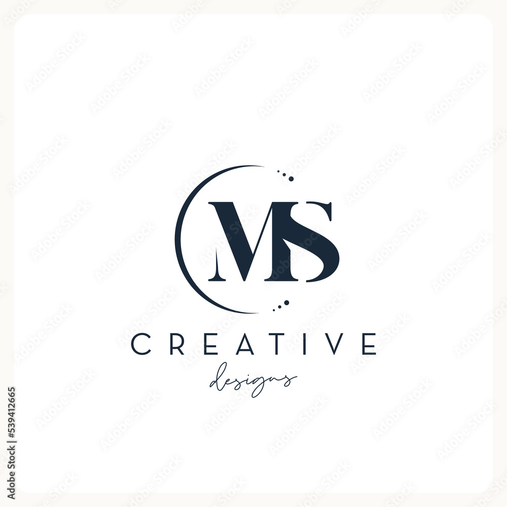 Monogram MS logo design, creative letter logo for business and company. Monogram MS logo design, creative letter logo for business and company.