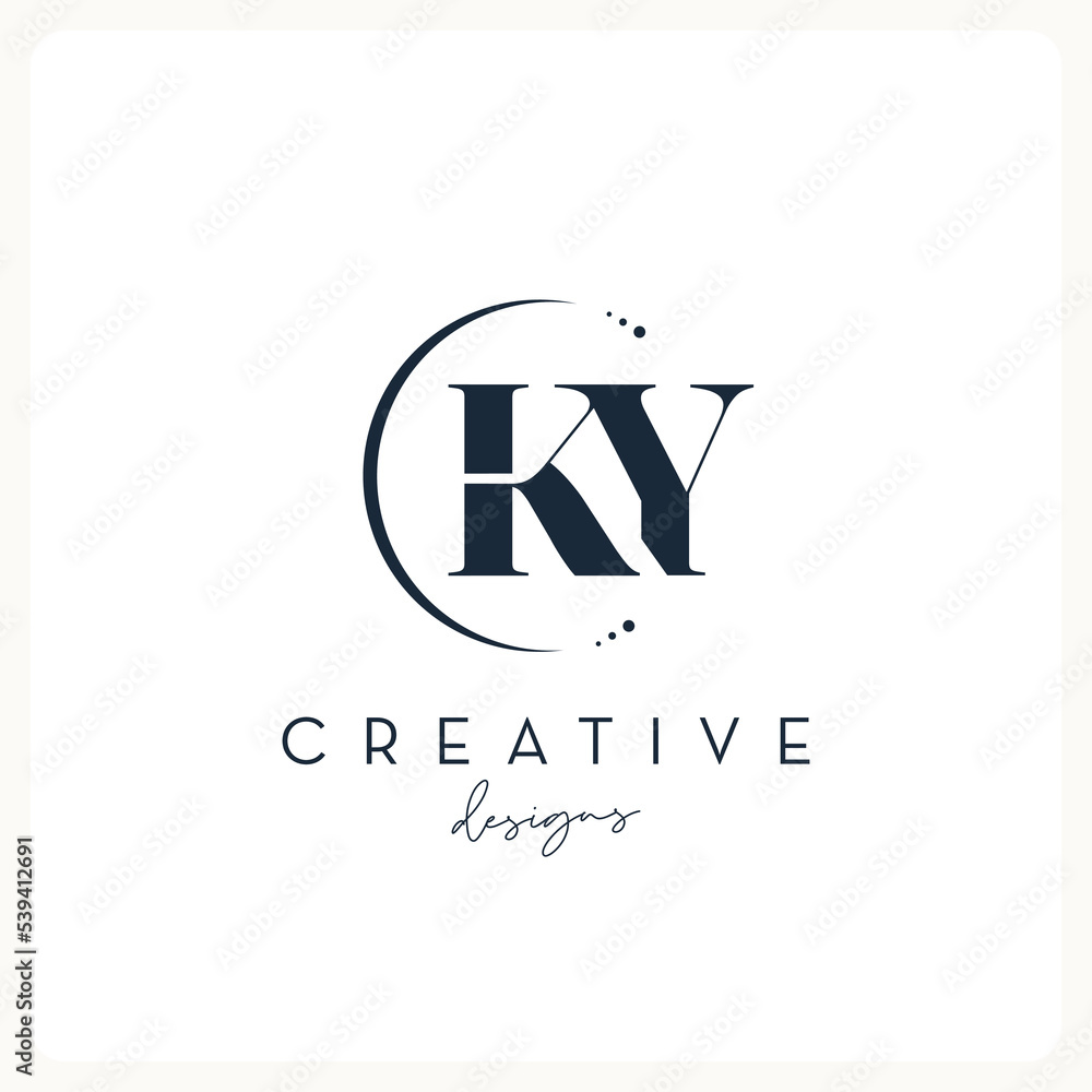 Monogram KY logo design, creative letter logo for business and company.