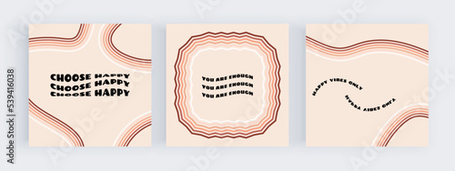 Retro backgrounds for social media with wavy text
