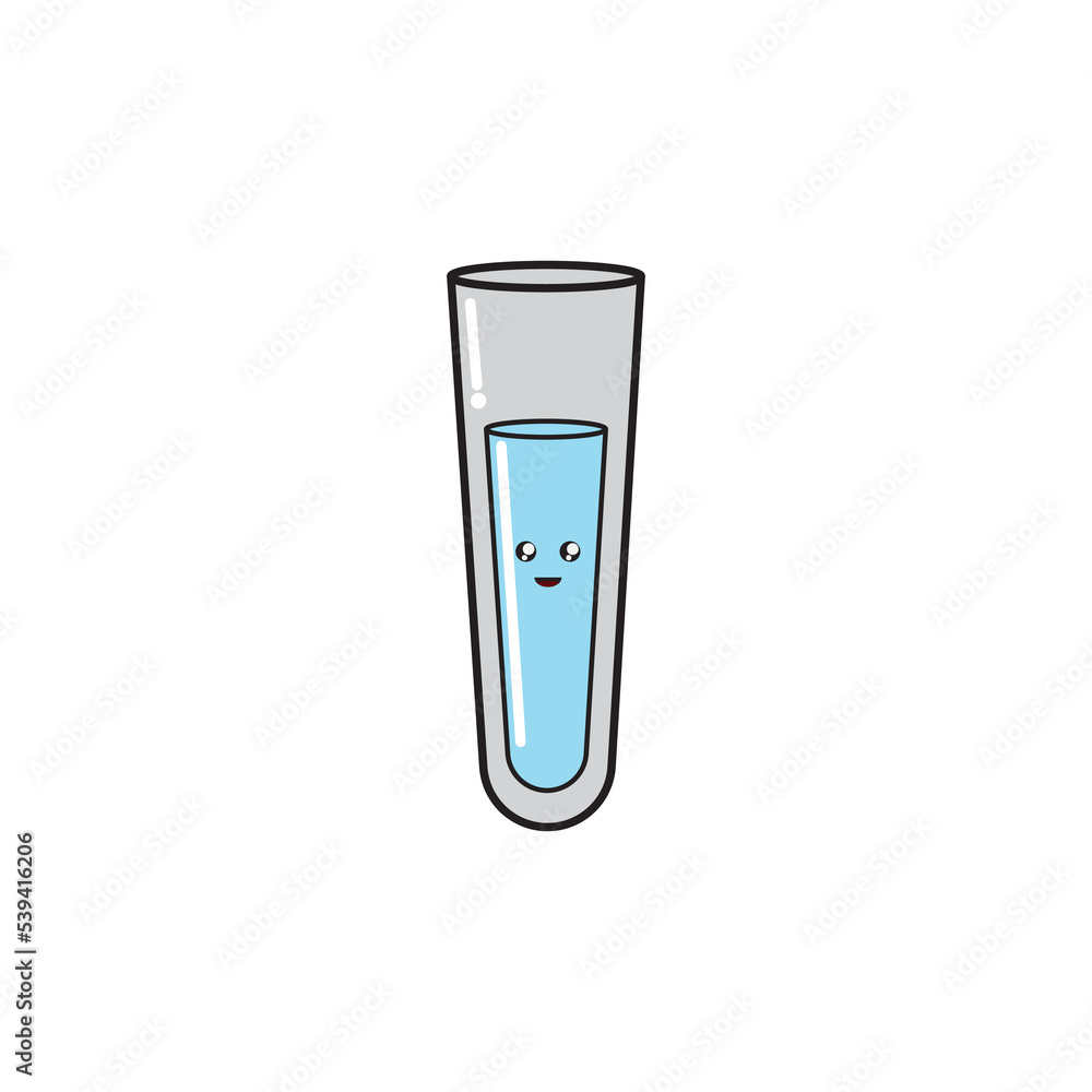 test tube with blue liquid vector doodle. test tube with blue liquid vector doodle.
