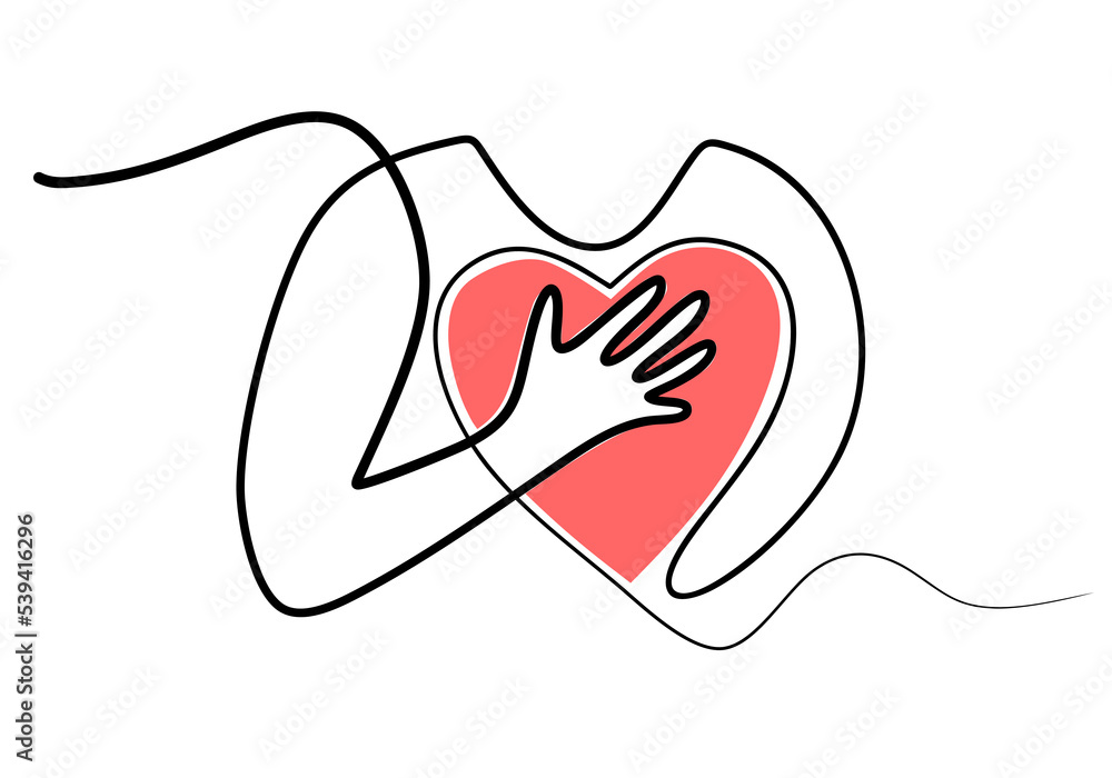 One continuous single line of body hug love symbol isolated on white background. One continuous single line of body hug love symbol isolated on white background.