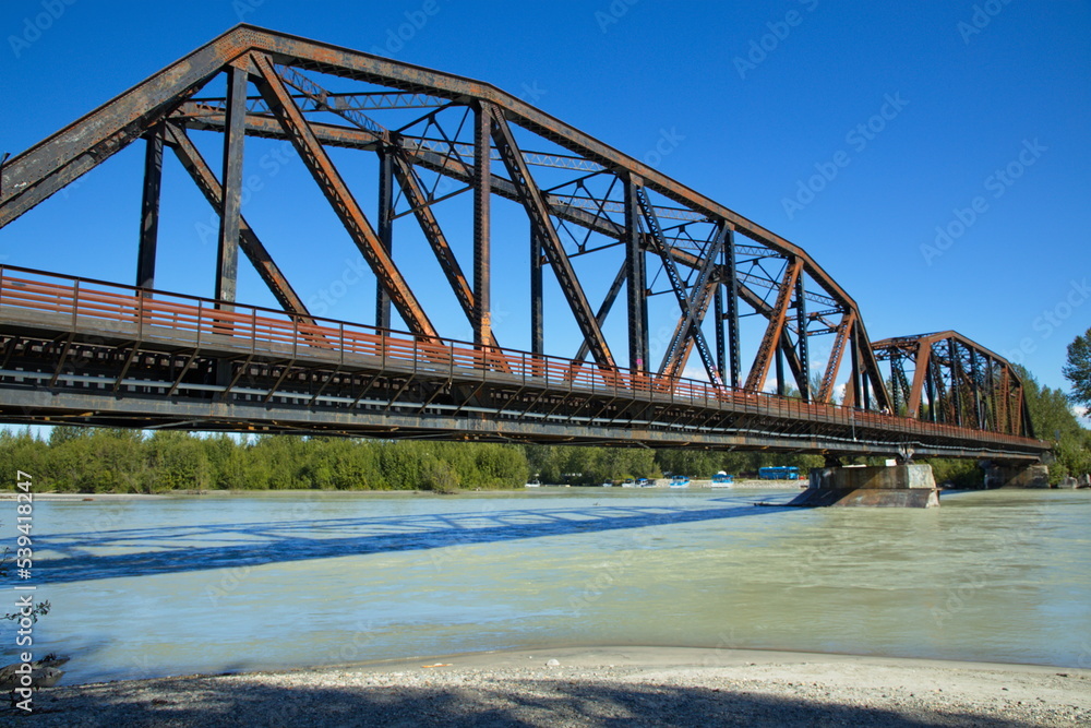 Fototapeta premium Railway bridge at Talkeetna in Alaska,United States,North America