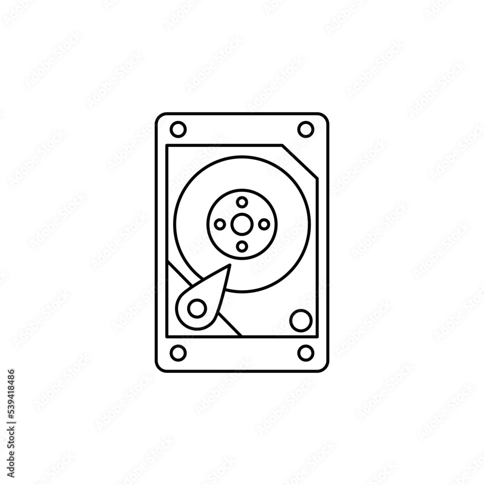 HDD drive computer storage icon in line style icon, isolated on white background HDD drive computer storage icon in line style icon, isolated on white background